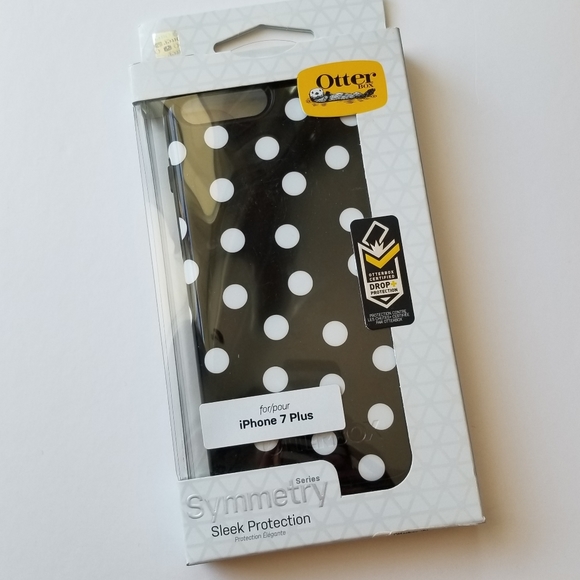 ❗OtterBox iPhone 7 Plus, Date Night  Black and White Polka Dot Case❗ - Picture 1 of 6